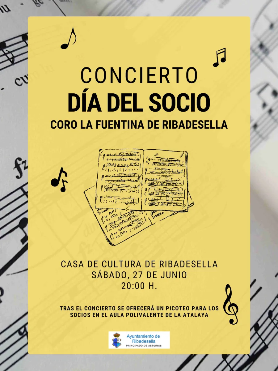 Cartel del Concierto de Día del Socio del Coro La Fuentina