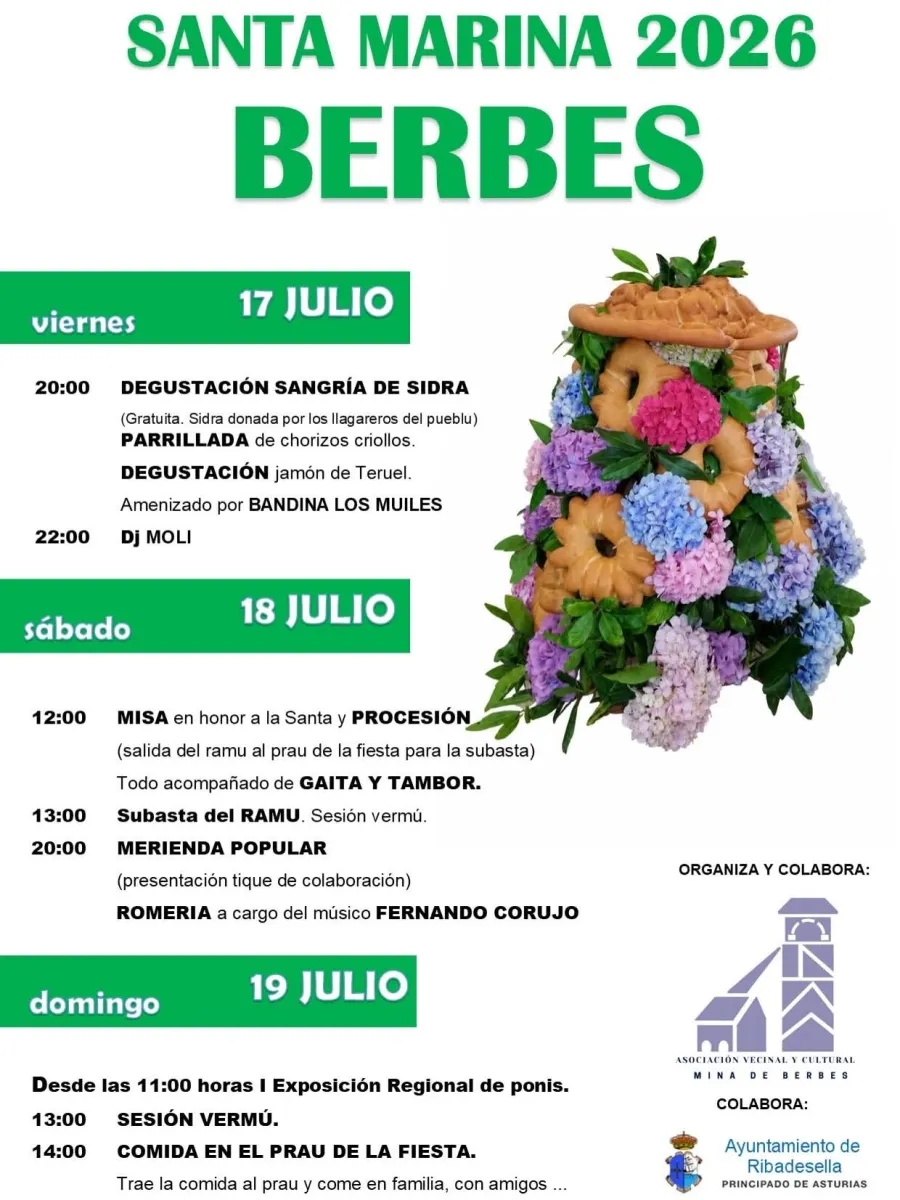 Cartel de las fiestas de Santa Marina en Berbes