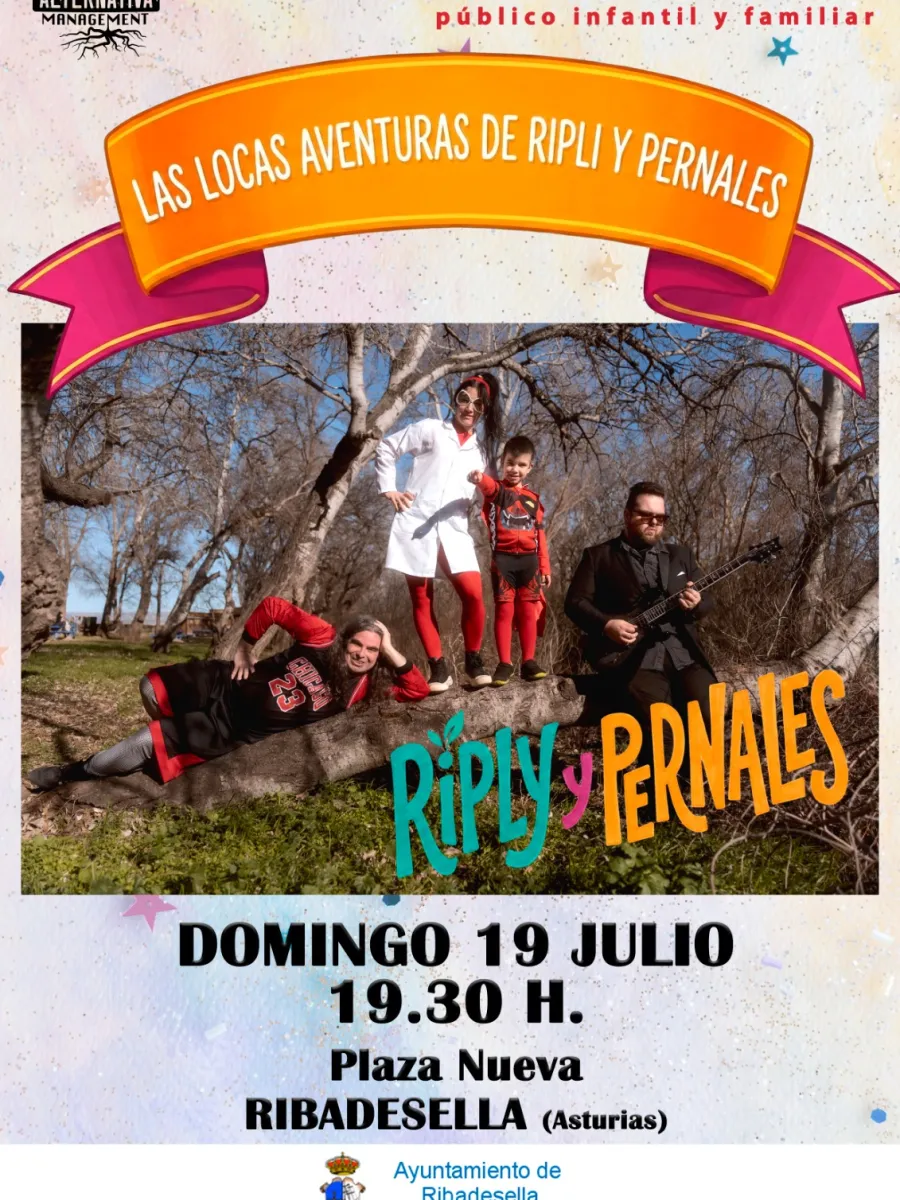 Cartel del espectáculo "Las locas aventuras de Ripli y Pernales"
