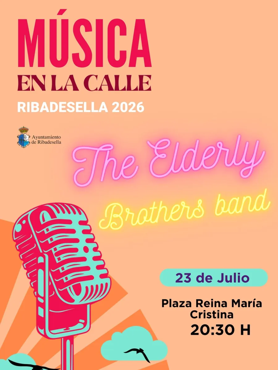 Cartel de la actuación de The Elderly Brothers Band