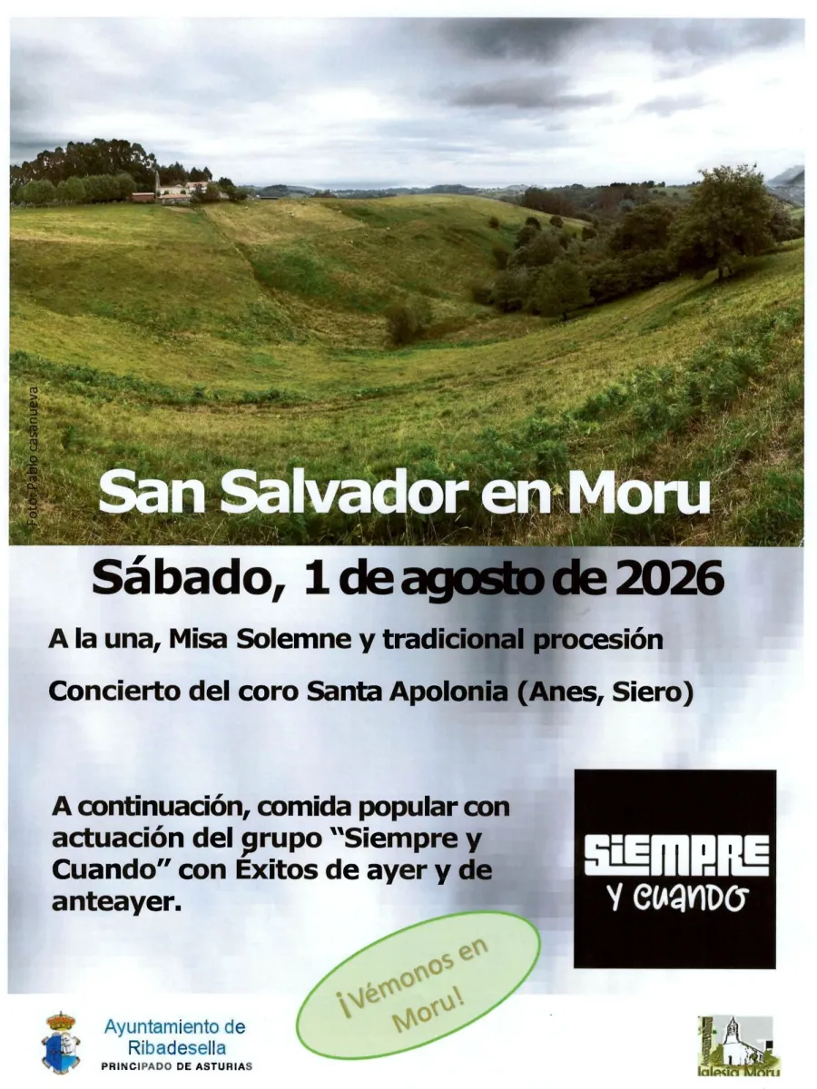Cartel de la fiesta  de San Salvador en Moru