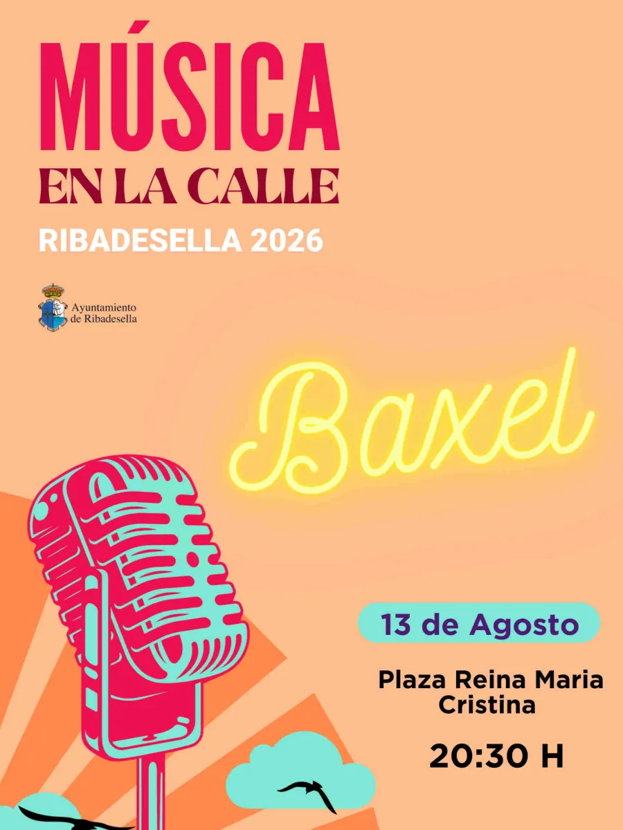 Cartel de la actuación de Baxel en Música en la Calle