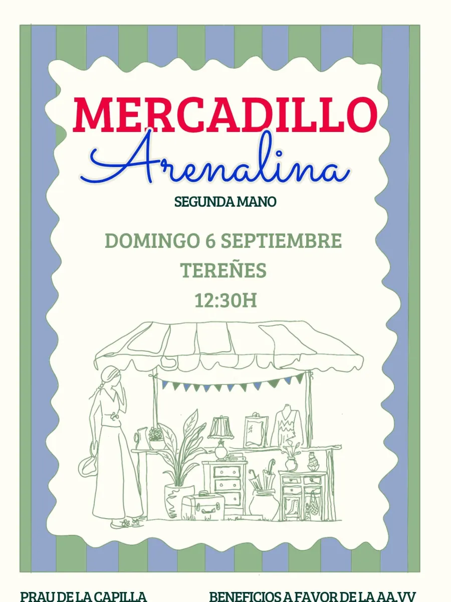 Cartel del I Mercadillo La Arenalina en Tereñes