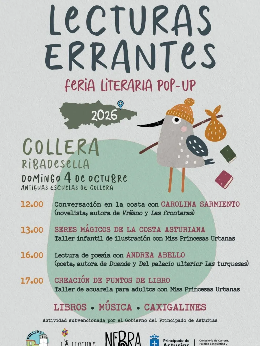 Cartel de la Feria Literaria pop-up “Lecturas Errantes” 2026