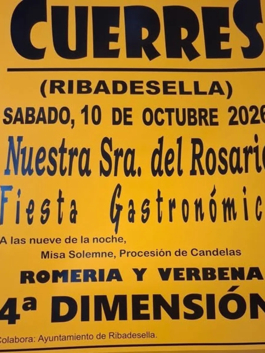 Cartel de la Fiesta de Nuestra Señora del Rosario en Cuerres 2026