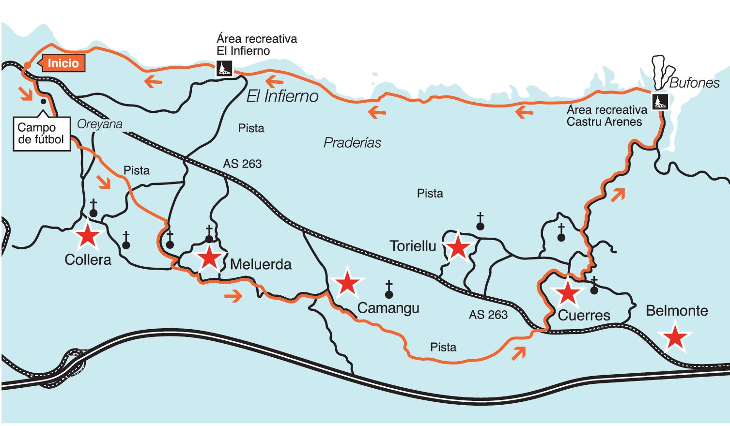 Mapa ruta Oreyana Guadamía