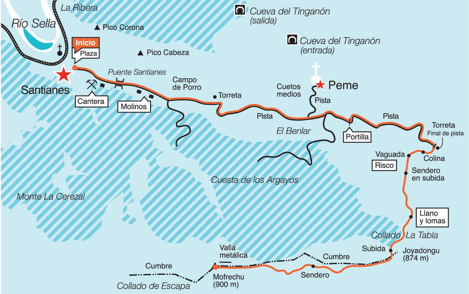 Mapa subida al Mofrechu